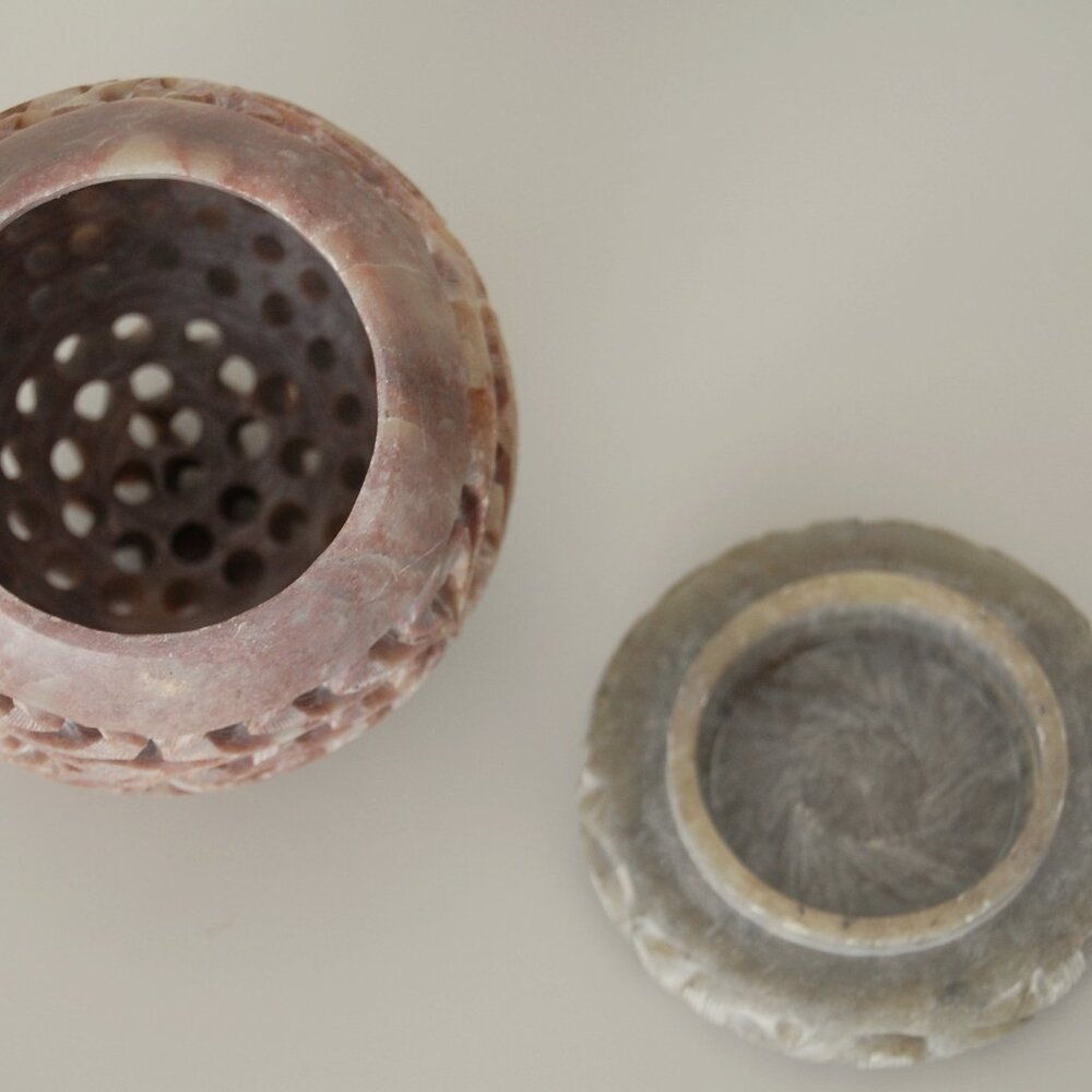Antique Marble Dome Candle Incense Tealight Holder